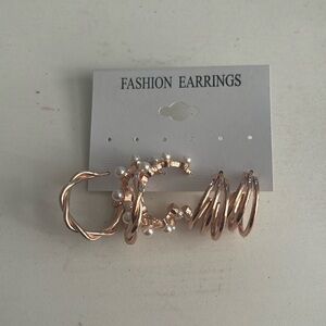 Rose gold earrings pack of 3